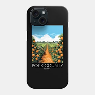 A Pop Art Travel Print of Polk County - Florida - US Phone Case