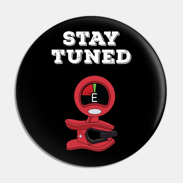 Stay Tuned Red Clip-On Tuner Pin by nightsworthy