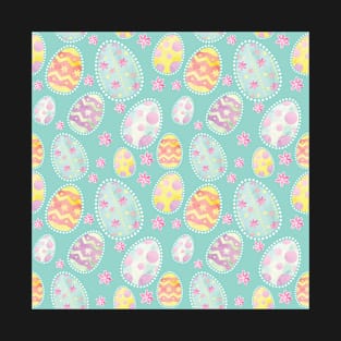 Pastel Watercolour Painted Easter Egg Pattern T-Shirt