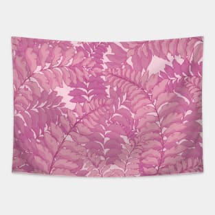 Pink tropical leaves pattern Tapestry