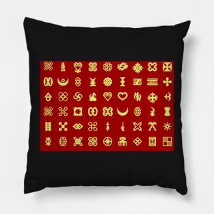 ADINKRA PATTERN - RED AND GOLD Pillow