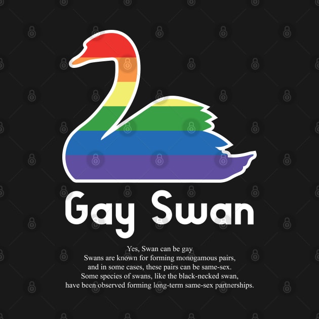 Gay Swan G3w - Can animals be gay series - meme gift t-shirt by FOGSJ