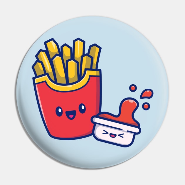 Cute French Fries With Sauce Pin by Catalyst Labs