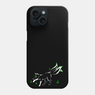 Kitsune (white and green) Phone Case