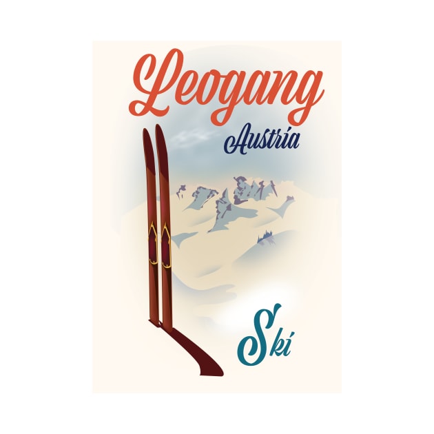 Leogang Austria Ski poster by nickemporium1