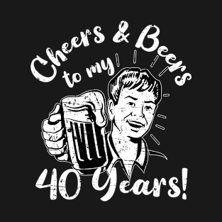 Cheers & Beers To My 40 Years 40 Funny Old Classic 1982 T-Shirt