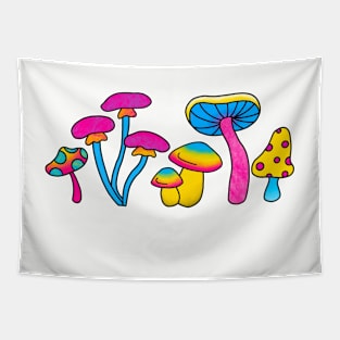 Pansexual pride flag mushrooms Tapestry