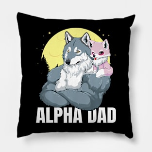 Alpha Dad With Girl Daughter Wolf Father'S Day Pillow