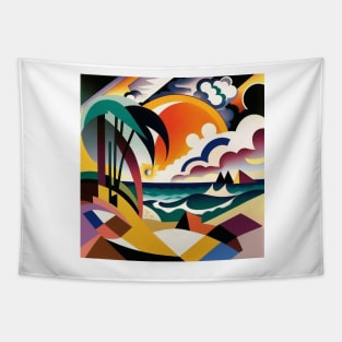 Abstract Art Style - Tropical Beach Tapestry