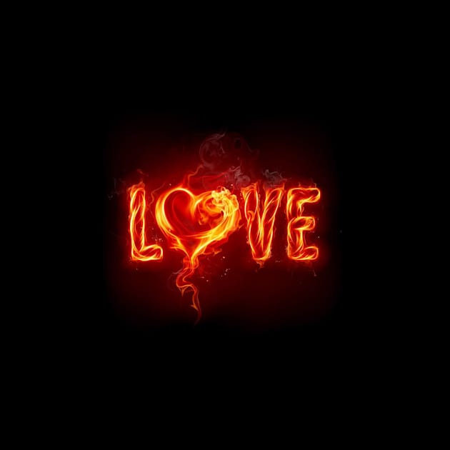 Fire letter set " love " by Hien