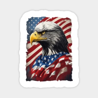 american flag and eagle vintage Magnet