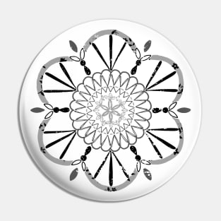 Mandala 1 BW - Full Size Image Pin