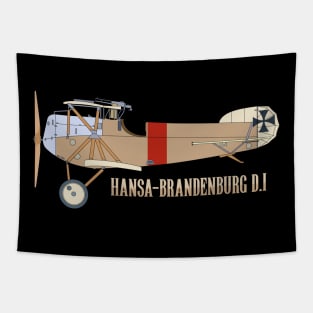 Hansa-Brandenburg D.I German Biplane Color Diagram Tapestry