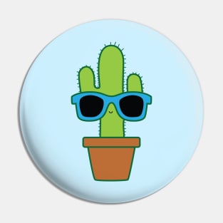 Cactus Wearing Blue Sunglasses Pin