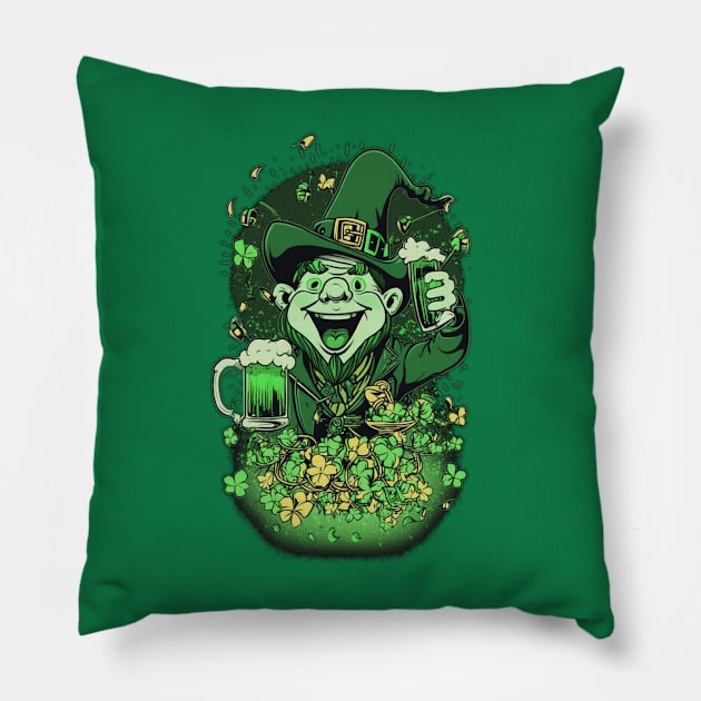 Saint Patrick's Day Leprechaun Pillow by TechnoBubble