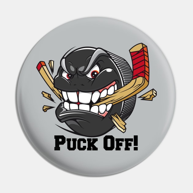 Hockey Puck Mascot Character Attitude Puck Off Cartoon Pin by SistersRock