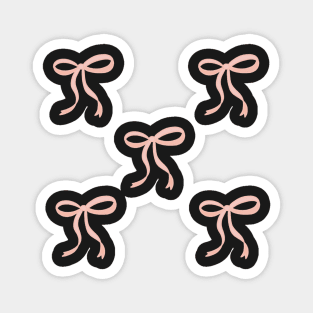 Cute Coquette pale pink ribbon bows bundle pack girly aesthetic this is me if you even care Magnet