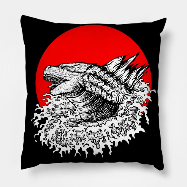 The Great Godzilla King of The Monster Pillow by Excela Studio