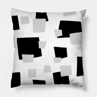 Geometric pattern black light grey and white Pillow