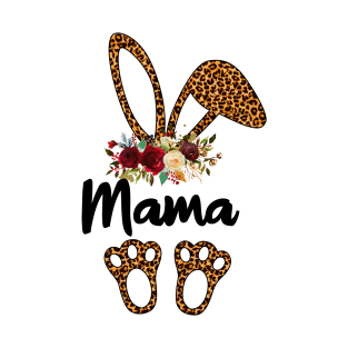 Bunny Easter Mama Leopard Print, Rabbit Funny T-Shirt