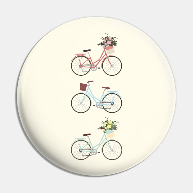 Pastel Bicycles Pin by LThomasDesigns