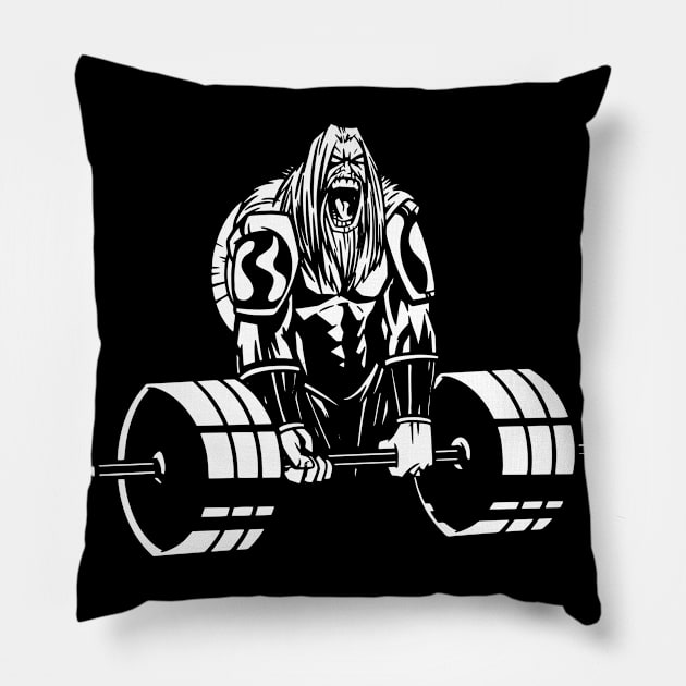 Deadlift Viking - Dark Style Pillow by JFDesign123