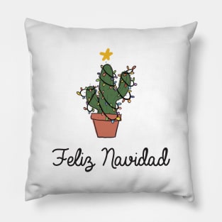 Feliz Navidad Christmas Cactus Pillow