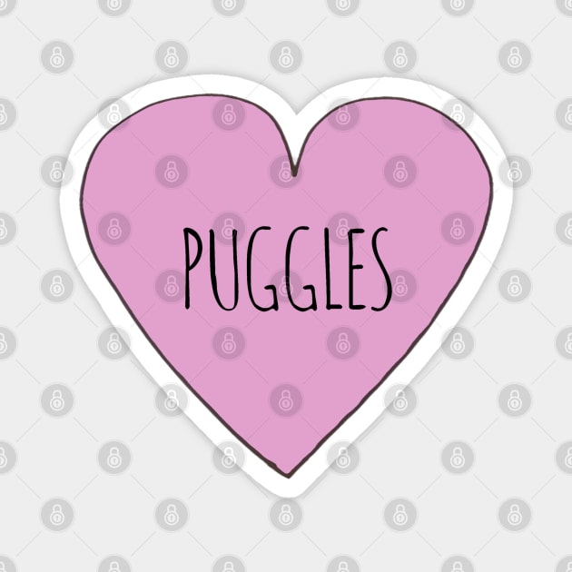 Puggle love Magnet by wanungara