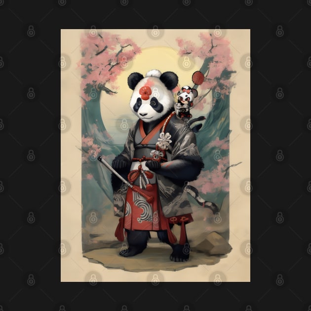 Japanese samurai panda by Spaceboyishere