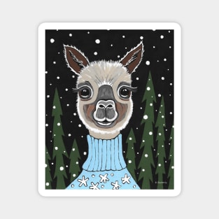 CHRISTMAS Alpaca Painting Magnet
