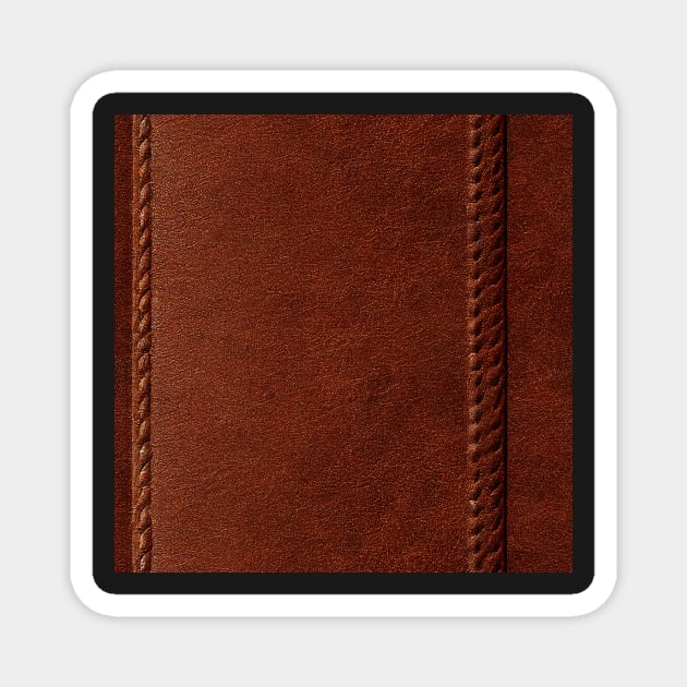 Brown Imitation leather with stitching, natural and ecological leather print #19 Magnet by Endless-Designs