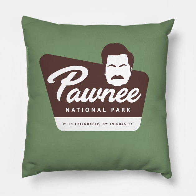 Ron Swanson Parks and Rec Pawnee National Parks Pillow by stayfrostybro