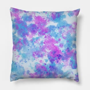 Blue Purple Watercolor Splatter Pillow