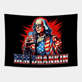 Funny 4th of July Ben Drankin Patriotic Tapestry