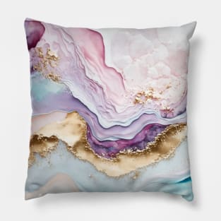 Pastel Watercolor Alcohol Ink Abstract Pillow