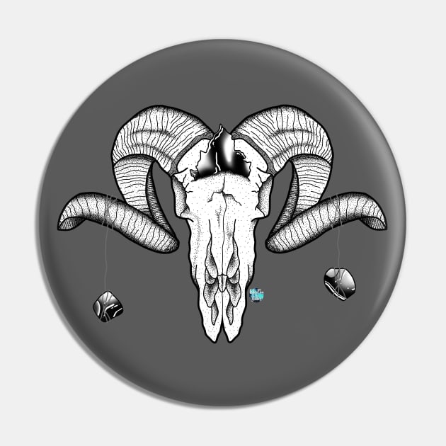 Ram x Black Obsidian Pin by ColorMix Studios