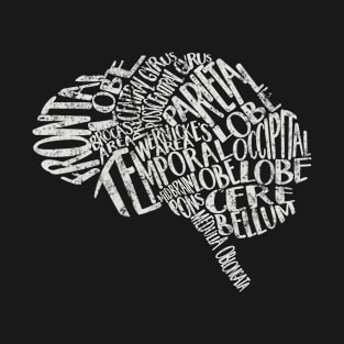 Brain Typography Rn Neuroscience Nurse Neurologist T-Shirt