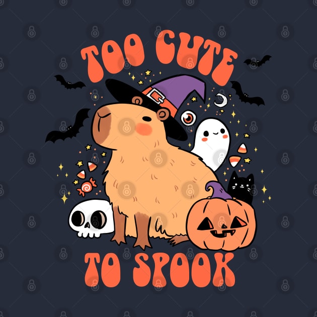 Too cute to spook a cute capybara ready for halloween by Yarafantasyart