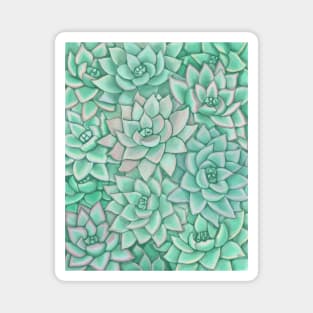 Green Succulent Pattern Magnet