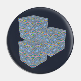 3D cubes in a retro look Pin