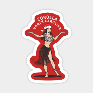 Corolla, NC Christmas Vacationing Holiday Hula Girl Magnet