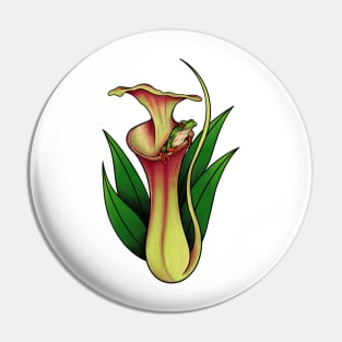 Cute Frog Inside Nepenthes Carnivorous plant Tropical Pitcher Plant Pin