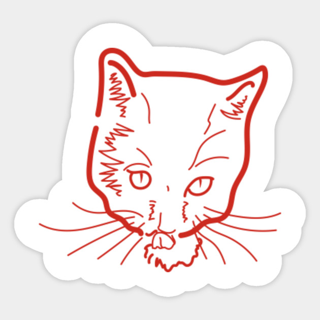 Minimalistic Art Abstract Cat Abstract Sticker Teepublic