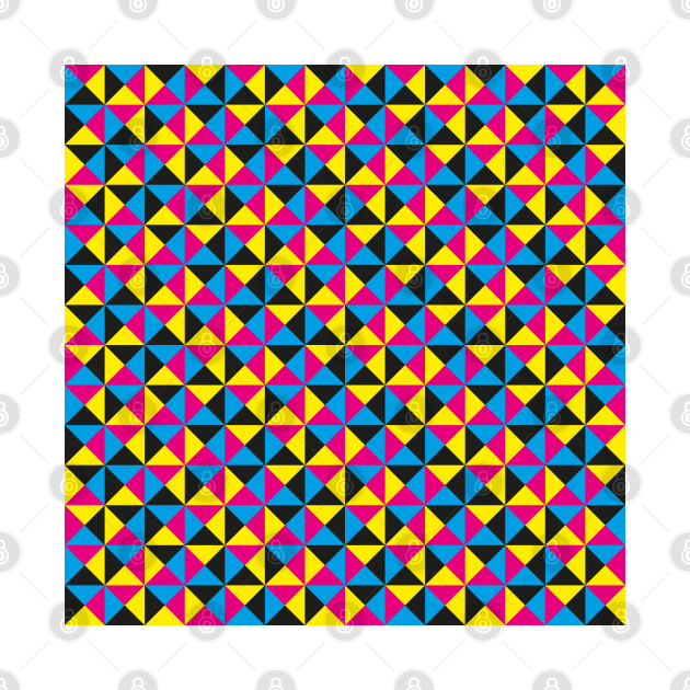 Geometric Triangle Pattern (CMYK) by John Uttley