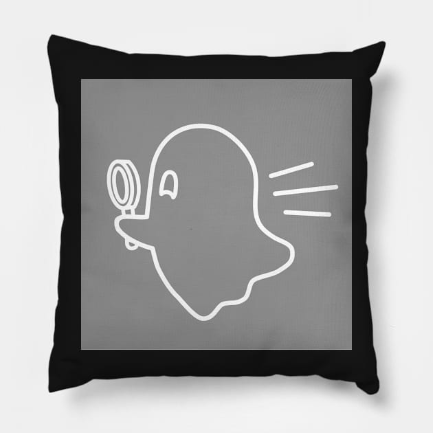 Lovely Ghostie on their way to solve a mystery! Pillow by OctopodArts