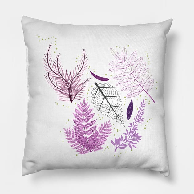 Boho Garden with Purple and Gray Pillow by cesartorresart