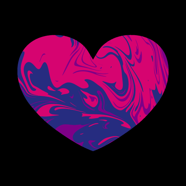 Bisexual Pride Marble Heart by nochi