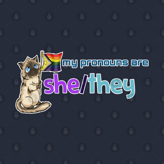 My Pronouns with Chocolate (She/They) by Crossed Wires