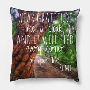 Wear gratitude like a cloak and it will feed every corner of your life Pillow