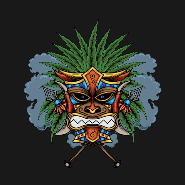 Tiki Mask Illustration by Harrisaputra